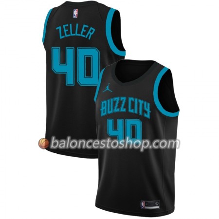 Camiseta Hombre NBA Charlotte Hornets Cody Zeller 40 2018-19 Jordan Brand City Edition Negro Swingman